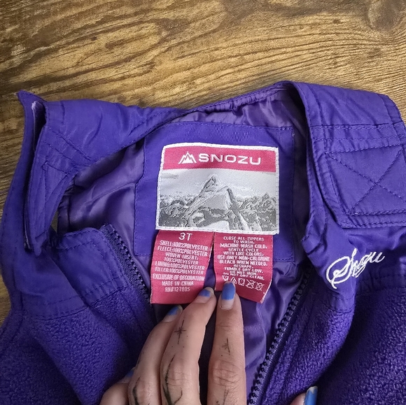 Snozu Toddler Girls Purple Snow Bib/ Overalls Size 3T - Picture 5 of 6